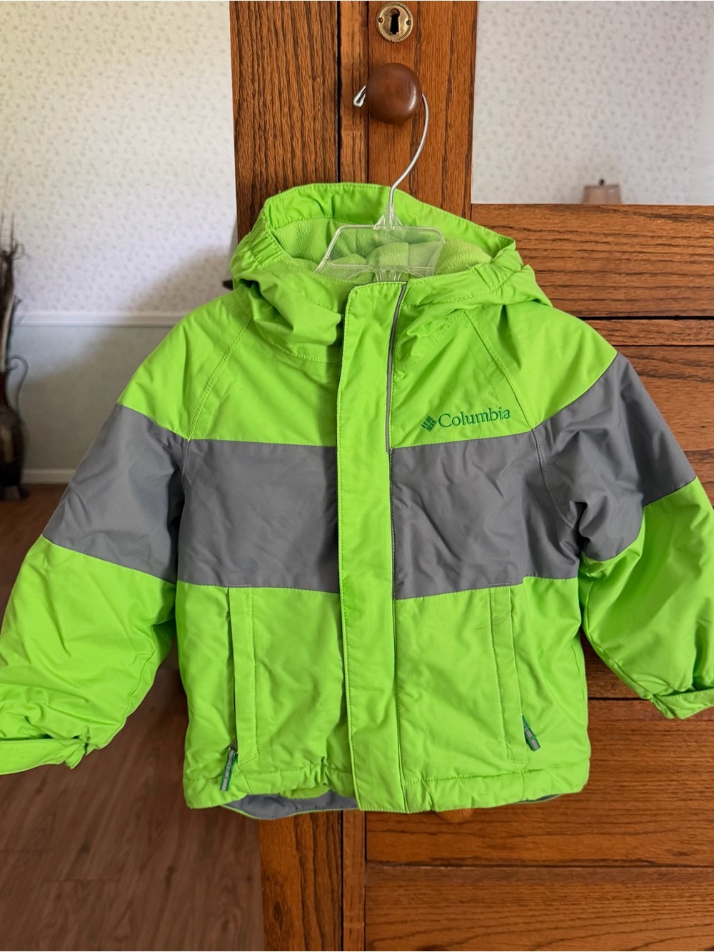 Columbia Kids' 2T Green & Gray Insulated Hooded Jacket